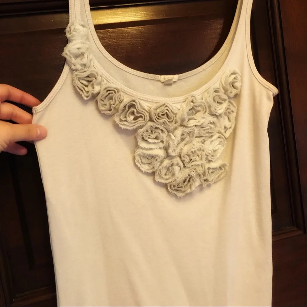 J. Crew Cream Embellished Tank Top | Size